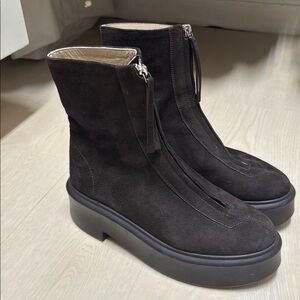 The Row Brown Ankle Boots with Slip-On Design and Thick Sole